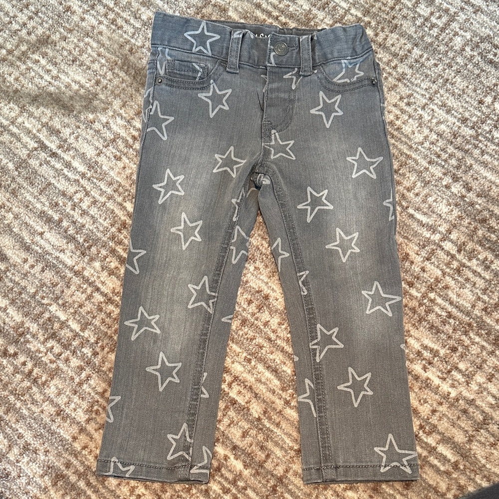 Cat & Jack Gray Star-Patterned Kids Jeans